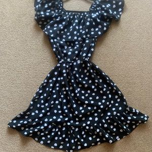 B&W Polka Dot Target Dress Size Large